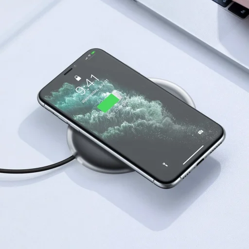 Baseus Jelly Qi vezeték nélküli töltő 15W + USB - USB Type C kábel fekete (WXGD-01) - 9