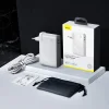 Baseus GaN power bank 10000 mAh gyors hálózati töltő adapter PPS 45 W 2x USB Type-C Quick Charge 3.0 Power Delivery (gallium nitrid) + USB Type C 1m kábel fehér (PPNLD-F02) thumbnail