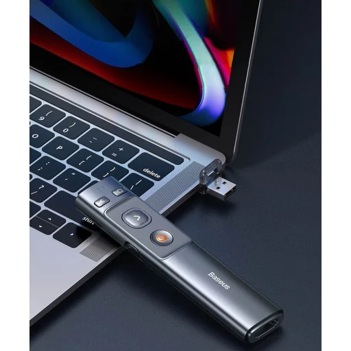 Baseus lézer presenter / prezenter, pointer távirányító sötétszürke (ACFYB-B0G) - 12