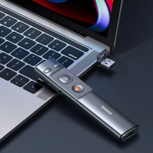 Baseus lézer presenter / prezenter, pointer távirányító sötétszürke (ACFYB-B0G) - 7