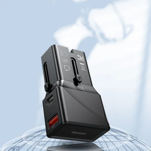 Baseus univerzális átalakító dugó PPS hálózati töltő 18W EU UK AU US fekete (CCTY-01) - 11