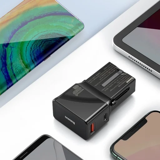 Baseus univerzális átalakító dugó PPS hálózati töltő 18W EU UK AU US fekete (CCTY-01) - 12