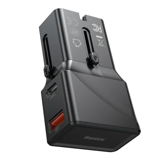 Baseus univerzális átalakító dugó PPS hálózati töltő 18W EU UK AU US fekete (CCTY-01) - 5