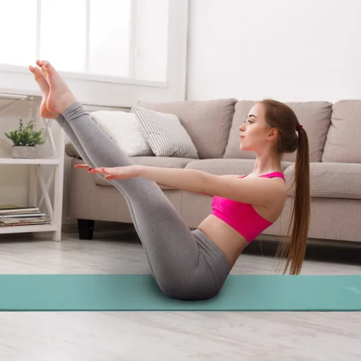 Gymnastic csúszásmentes fitness matrac edzéshez 181 cm x 63 cm x 1 cm kék - 8