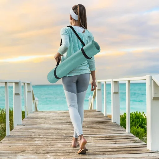 Gymnastic csúszásmentes fitness matrac edzéshez 181 cm x 63 cm x 1 cm kék - 12