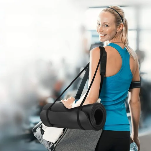 Gymnastic csúszásmentes fitness matrac edzéshez 181 cm x 63 cm x 1 cm kék - 13