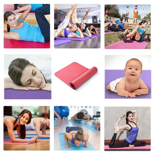 Gymnastic csúszásmentes fitness matrac edzéshez 181 cm x 63 cm x 1 cm kék - 15