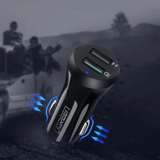 Ugreen Univerzális autós töltő 2xUSB QC 3.0 30W 3A fekete (40309) - 4