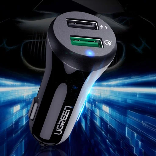 Ugreen Univerzális autós töltő 2xUSB QC 3.0 30W 3A fekete (40309) - 5