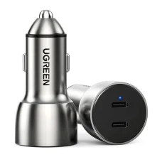 Ugreen Univerzális autós töltő 2x USB Type-C QC 4.0 PD 36 W FCP AFC 3 A szürke (CD213 70594)