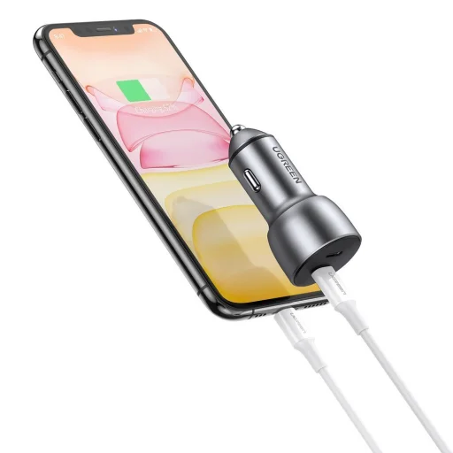 Ugreen Univerzális autós töltő 2x USB Type-C QC 4.0 PD 36 W FCP AFC 3 A szürke (CD213 70594) - 4