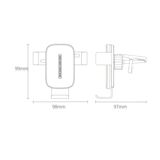 Baseus Explore Univerzális szellőzőre rögzíthető gravity autós tartó és Qi töltő 15 W átlátszó (WXYL-K02) - 16