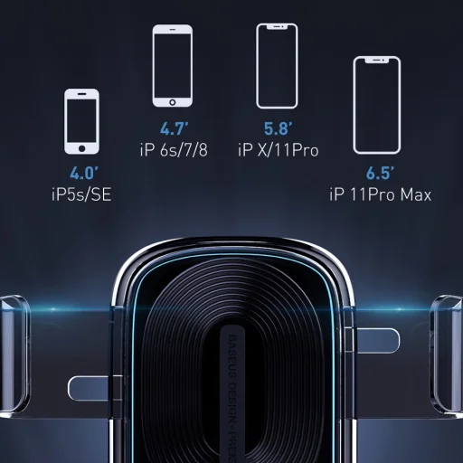 Baseus Explore Univerzális szellőzőre rögzíthető gravity autós tartó és Qi töltő 15 W átlátszó (WXYL-K02) - 17