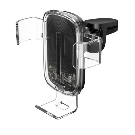 Baseus Explore Univerzális szellőzőre rögzíthető gravity autós tartó és Qi töltő 15 W átlátszó (WXYL-K02) - 4