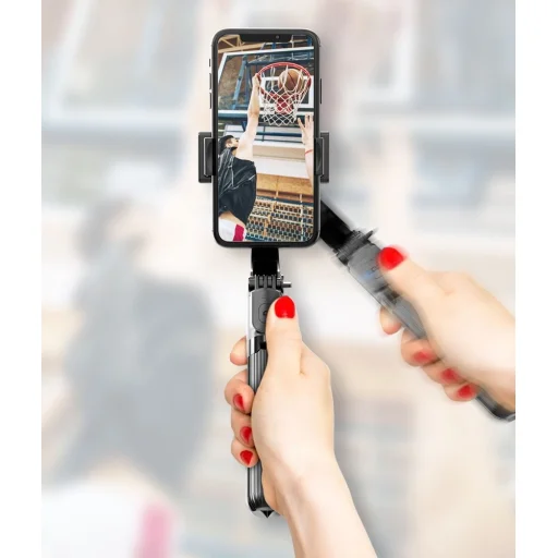 Selfie bot és teleszkópos tripod állvány bluetooth kioldós gimbalal fekete - 23