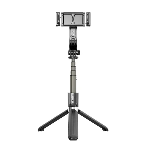 Selfie bot és teleszkópos tripod állvány bluetooth kioldós gimbalal fekete - 4