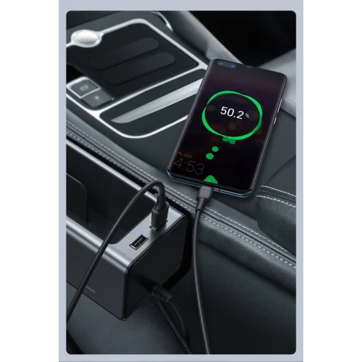 Baseus autós könyöklő tároló pohártartóval 2xUSB csatlakozóval ezüst (CRCWH-A0S) - 13