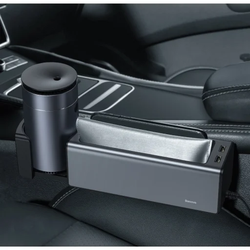 Baseus autós könyöklő tároló pohártartóval 2xUSB csatlakozóval ezüst (CRCWH-A0S) - 17