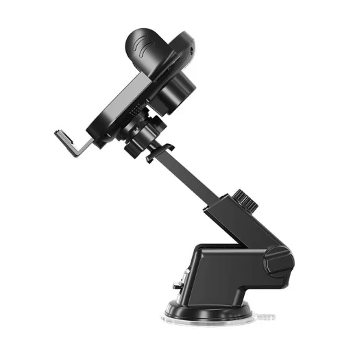 Dudao Univerzális Gravity autós telefontartó vezeték nélküli Qi töltéssel 15 W fekete + Type-C kábel + R4 szivargyújtós töltő (F1Pro) - 2