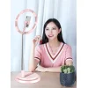 LED selfie  29 cm átmérőjű körfény 52-170 cm, telefontartóval fekete thumbnail