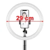 LED selfie  29 cm átmérőjű körfény 52-170 cm, telefontartóval fekete thumbnail