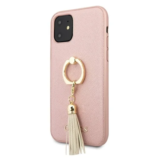 Guess Saffiano GUHCN61RSSARG iPhone 11 tok hátlapi gyűrűvel pink - 3