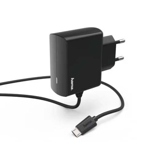 Hama Hálózati töltő Micro USB kábellel 230V 2.4A fekete - 1