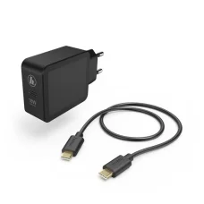 Hama Qualcomm® Quick Charge ™ hálózati töltő USB Type-C aljzattal PD 18W + Type-C kábel 1.5m fekete