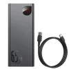 Baseus Adaman Metal 65W 20000mAh Hordozható Akkumulátor Baseus Xiaobai USB-C 60W (20V/3A) 50cm Kábellel - Fekete thumbnail