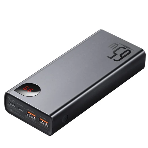 Baseus Adaman Metal 65W 20000mAh Hordozható Akkumulátor Baseus Xiaobai USB-C 60W (20V/3A) 50cm Kábellel - Fekete - 6