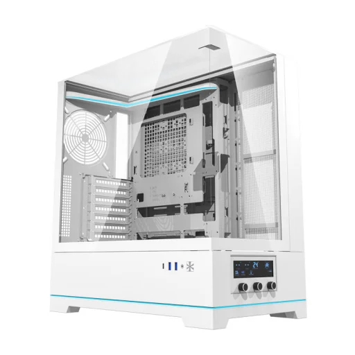 Darkflash számítógépház DY450 fehér ventilátorok nélkül - 1