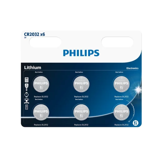 PHILIPS CR2032 lítium gombelem 6 darabos bliszter - 1