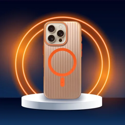 SIMPLY tok MagSafe kompatibilis iPhone 14 esetén - titanium desert - 5