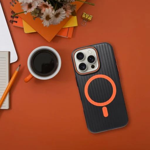 SIMPLY tok kompatibilis MagSafe-lel IPHONE 14 Pro-hoz, titán fekete tok - 5