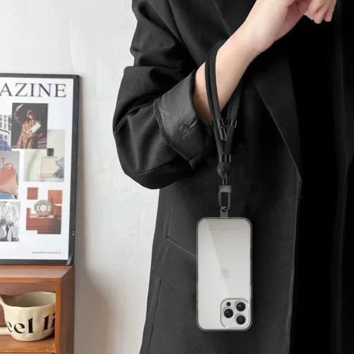 TECH-PROTECT C4S kötél csuklópánt fekete/fekete. mobiltelefonhoz - 3