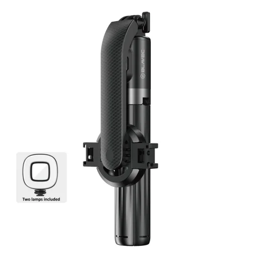 Blavec Selfie Bot Aluminium Fusion P07 Magsafe állvány + távirányító + 2 lámpa 1,4 méter (SSFP07-MTR2LB14) fekete - 2