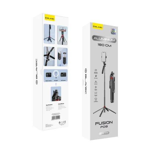 Blavec Selfie Bot Aluminium Fusion P09 tripod + távirányító 1,8 méter (SSFP09-TRB18) fekete - 2