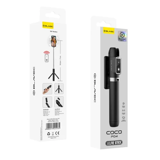 Blavec Selfie Stick Coco P04 tripod + távirányító 0,7 méter (SSCP04-TRB07) fekete - 2