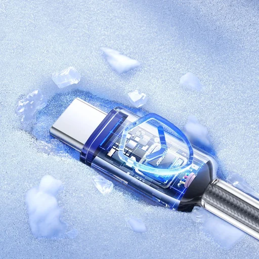 Joyroom S-A42 Kristálytiszta Sorozat 3A USB-A - USB-C kábel 1.2m - fekete - 13