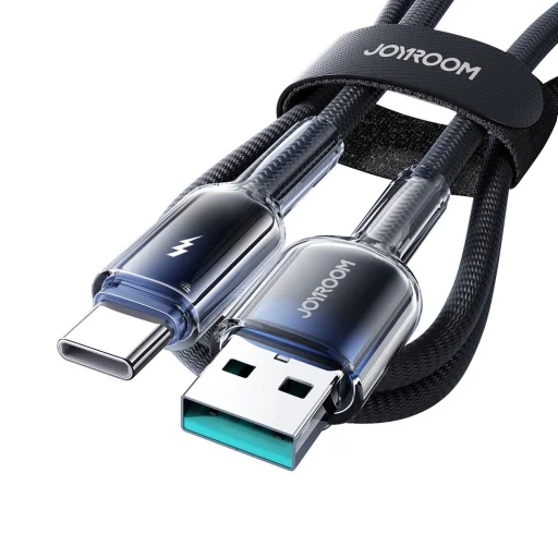 Joyroom S-A42 Kristálytiszta Sorozat 3A USB-A - USB-C kábel 1.2m - fekete - 5