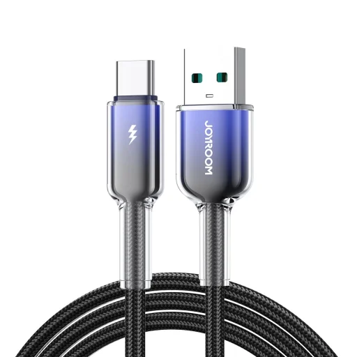 Joyroom S-A42 Kristálytiszta Sorozat 3A USB-A - USB-C kábel 1.2m - fekete - 1