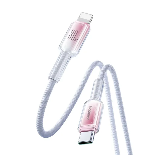 Joyroom S-A42 Crystal-Clear Series 30W USB-C - Lightning kábel 1.2m - fehér - 3