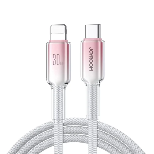 Joyroom S-A42 Crystal-Clear Series 30W USB-C - Lightning kábel 1.2m - fehér - 1