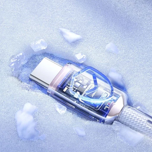 Joyroom S-A42 Crystal-Clear Sorozat 60W USB-C - USB-C kábel 1.2m - fehér - 13