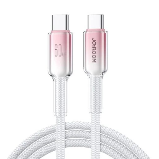 Joyroom S-A42 Crystal-Clear Sorozat 60W USB-C - USB-C kábel 1.2m - fehér - 1