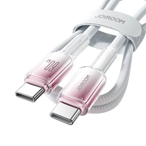 Joyroom S-A42 Crystal-Clear Sorozat 60W USB-C - USB-C kábel 1.2m - fehér - 5