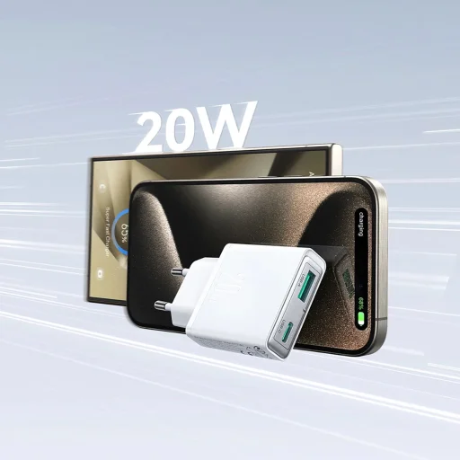 Joyroom JR-TCF14 20W USB-A USB-C szuper vékony fali töltő - Fehér - 8