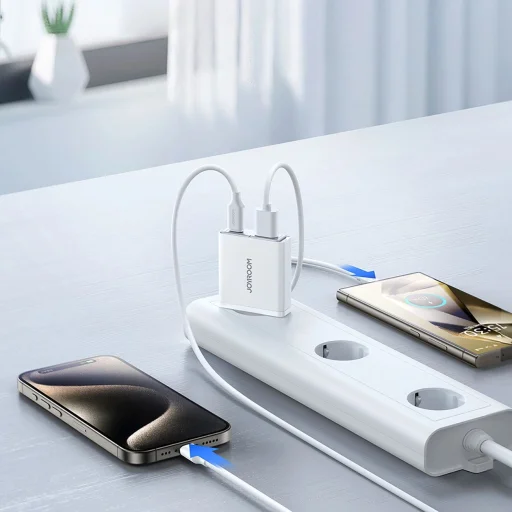 Joyroom JR-TCF14 20W USB-A USB-C szuper vékony fali töltő - Fehér - 9