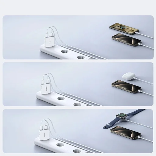 Joyroom JR-TCF14 20W USB-A USB-C szuper vékony fali töltő - Fehér - 10