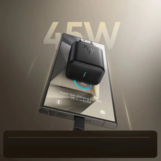 Joyroom JR-TCG13 45W GaN fali töltő Samsung Ultra - Fekete - 8